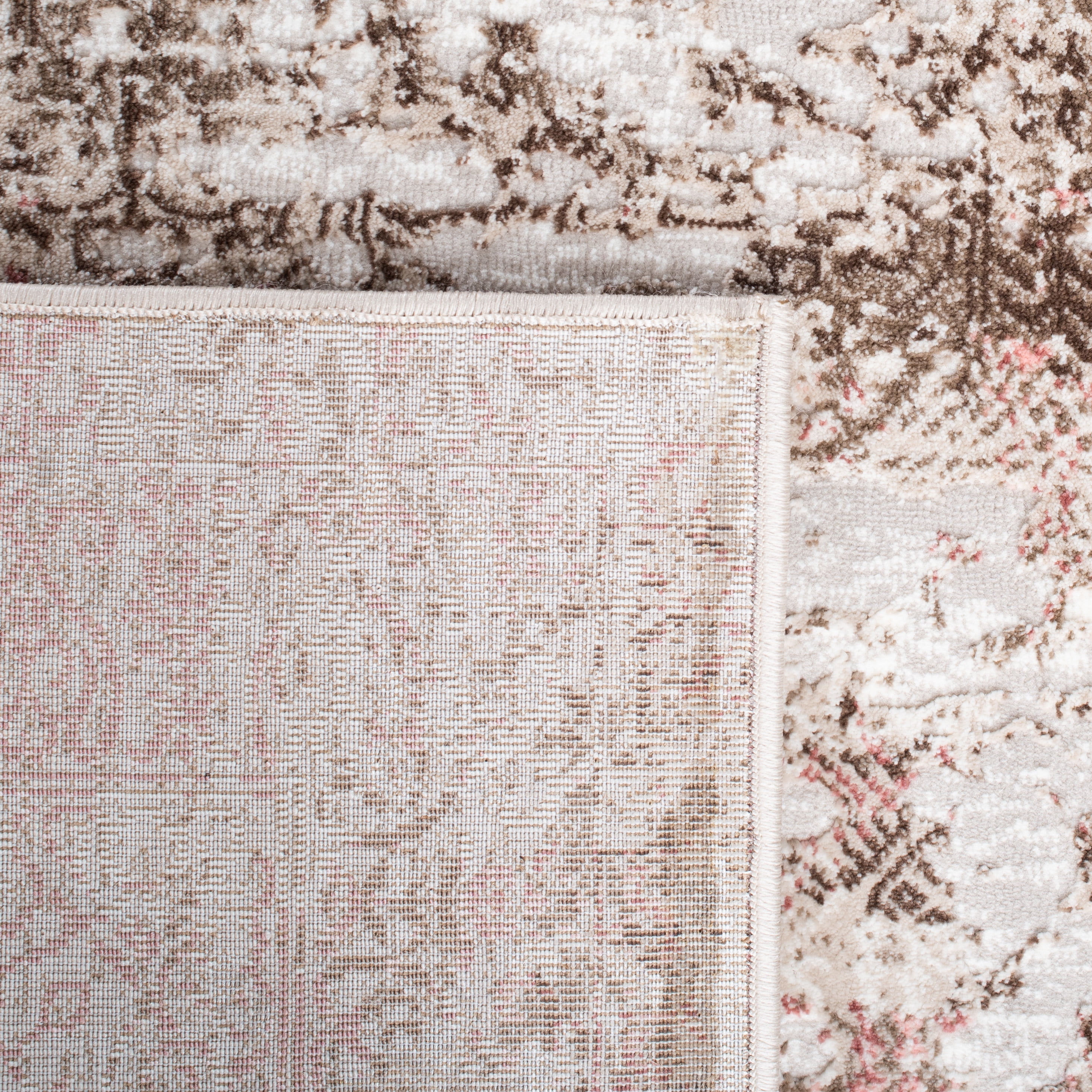 SAFAVIEH Meadow Beulah Abstract Area Rug, Beige/Pink, 9' x 12'