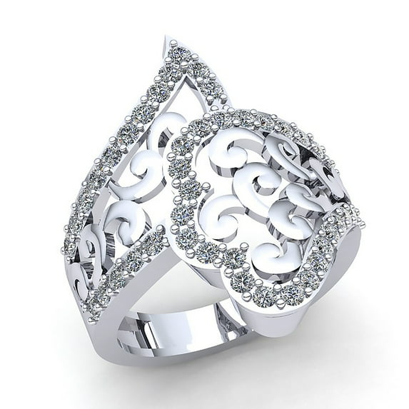 1ctw Round Cut Diamond Ladies Bridal Floral Vintage Anniversary Wedding Band Solid 14K Rose, White or Yellow Gold IJ SI2