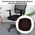 thumbnail image 3 of Waterproof Office Desk Chair Seat Cover, PU Leather Chair Covers, Stretchable Rotating Computer Chair Slipcovers Protector Coffee (Only Cover), 3 of 10