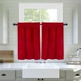 thumbnail image 2 of Haperlare Vintage Kitchen Curtains 36 inch Long Elegant Velvet Cafe Curtains Room Darkening Half Window Treatment Set, Red, 2 Panels, 2 of 8
