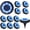 Blue, variant on Solar Lights Outdoor Waterproof,Orange 12 Pack 2-in-1 Ground Lights | Halloween Lights Outdoor Solar Disk Light Landscape Light for Deck Step Patio Yard Pathway Walkway Driveway Garden