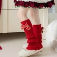thumbnail image 7 of NAISIBABY Kids Leg Warmers, Stretchy Loose Cotton Knitted Cute Bow Winter Christmas Knee High Socks for Girls Red Free Size, 7 of 7
