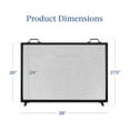 thumbnail image 2 of 38x27in Single Panel Fireplace Screen Handcrafted Steel Mesh Spark Guard Décor with Handles and Stabilizing Feetfor for Living Room, Bedroom - Black, 2 of 5