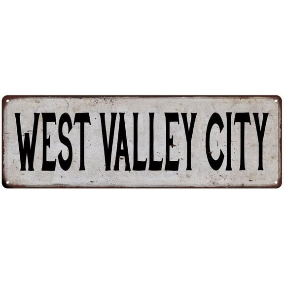 WEST VALLEY CITY Vintage Look Rustic Metal 6x18 Sign City State 106180041395