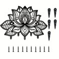 thumbnail image 5 of IVV Flower Design Coat Hooks Hanger, Wall Mounted Key Holder with 5 Hooks, Home Decor Gifts Entryway Kitchen Bathroom Storage Organizer, 12.59×8.95inch, Black, 5 of 8
