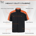 thumbnail image 6 of BIKER WEAR USA Men’s Work Shirt- Mechanical/Industrial Work Shirt with Reflective Lining (Orange), 6 of 7