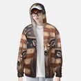 thumbnail image 2 of Daiia Deer American Flag Wall UPF 50+ Sun Protection Hoodie Jacket Lightweight Long Sleeve Sun Shirt for Women Men with Pocket Hiking Outdoor-XX-Large, 2 of 7