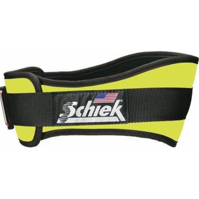 Schiek Sports Model 2004 Nylon 4 3/4" Weight Lifting Belt Neon Yellow 