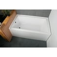 thumbnail image 3 of Aqua Eden VTAP603222L 60-Inch Acrylic Rectangular 3-Wall Alcove Tub, Left Hand Drain Hole in Glossy White, 3 of 11
