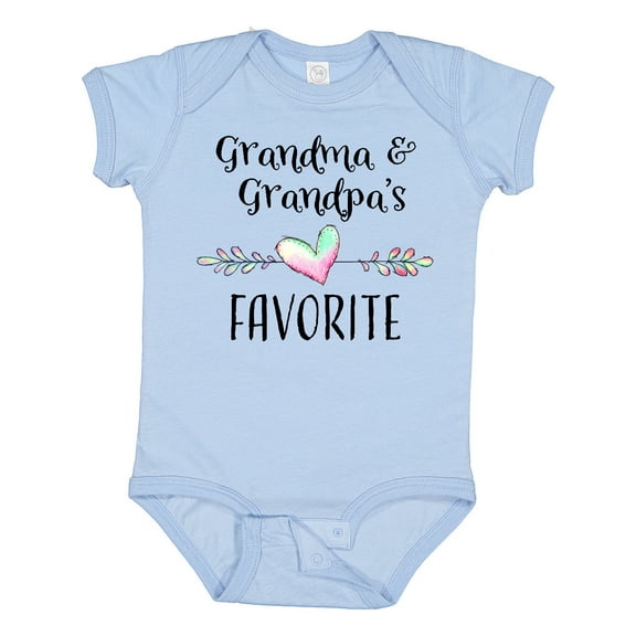 Inktastic Grandma and Grandpas Favorite Heart Grandchild Boys or Girls Baby Bodysuit