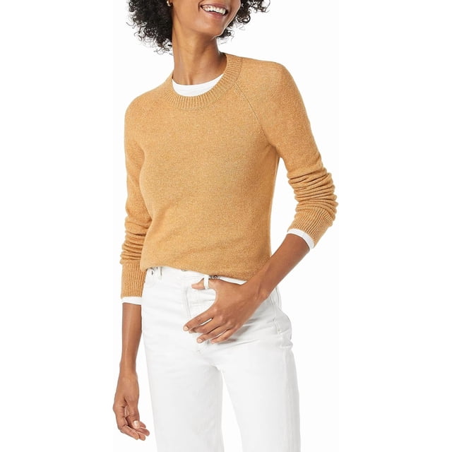 walmart Essentials Chandail à Col Rond à Manches Longues pour Femmes, Coupe Classique, Toucher Doux