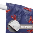 thumbnail image 2 of Navy Blue Coastal Kitchen Window Curtains, Swag Curtains Valance for Bedroom Living Room Bathroom, Red Lobster Nautical Ocean Rod Pocket Window Treatment Curtain Block Drapes 2 Panels 28"x36", 2 of 9