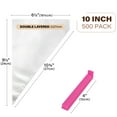 thumbnail image 5 of LotFancy Piping Bags, 500 Pcs 10" Disposable Pastry Bags & 5 Clips, Icing Bags for Cake Cookie Decor, 5 of 7