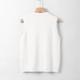 thumbnail image 3 of Sweater Vest Women V Neck Button Down Sleeveless Knit Cardigan Vest (White M), 3 of 3