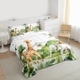 thumbnail image 3 of Feelyou Kawaii Giraffe Elephant Queen Comforter Set, Jungle Wildlife Animal Bedding Sets, Teens Boys Girls Kids Reversible Bedding Comforter Set, Luxury Bedroom Decor, 3pcs, 3 of 8