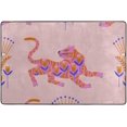 thumbnail image 4 of SKYSONIC Folk Art Tigers Flowers Non-Slip Area Rug, Trendy Ethnic Abstract Floor Carpet Comfort Floor Mats Decor for Indoor Front Porch,Living Room, Bedroom,Kitchen,72"x48", 4 of 7