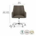 thumbnail image 4 of Bush Furniture Cabot Mid Back Leather Box Chair Washed Gray Leather, 4 of 7