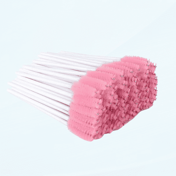 300 Pcs Set Mascara Wands Disposable Eye Lash Brushes for Eyelash Extensions Makeup Applicator Tool Bulk, White/Pink