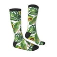 thumbnail image 3 of Haiem Watercolor Green Tropical Socks, Funny Novelty Crazy Design Cotton Socks Sports Socks Knee High Socks For Men, Women,1Pairs - Gift For Working Friends, 3 of 9