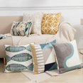 thumbnail image 4 of Embroidery Cotton Decorative Throw Pillow Cover Boho Geometric Pattern Cushion Cover for Couch Sofa Bed (Geometric E,18"x18"), 4 of 4