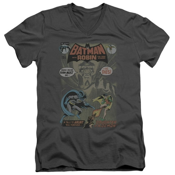 Batman #232 Cover S/S Adult V-Neck T-Shirt Charcoal