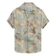 thumbnail image 1 of Camisas de Manga Corta de los Hombres Casual Hoja Impresión Solapa Superior, Mezcla de Poliéster/Spandex de la Moda para la Fiesta Y la Playa, 1 of 5