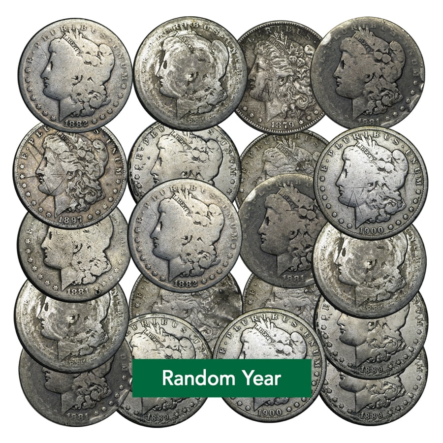 U.S. Mint Morgan Silver Dollar Roll, 20 Coins Random Year, VG-VF