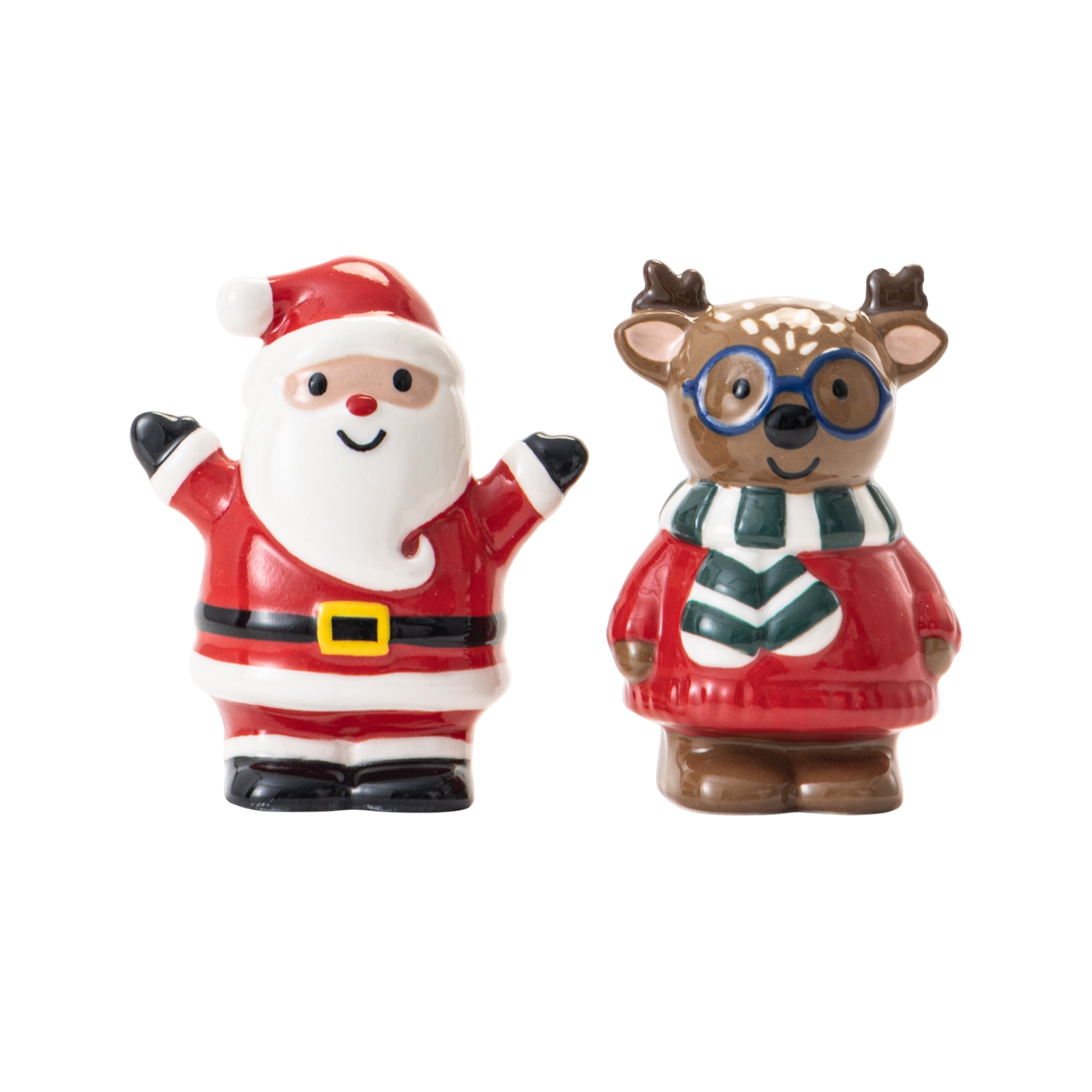 Holiday Time Salière et poivrière figuratives en céramique, 2 pièces Salière et poivrière, céramique