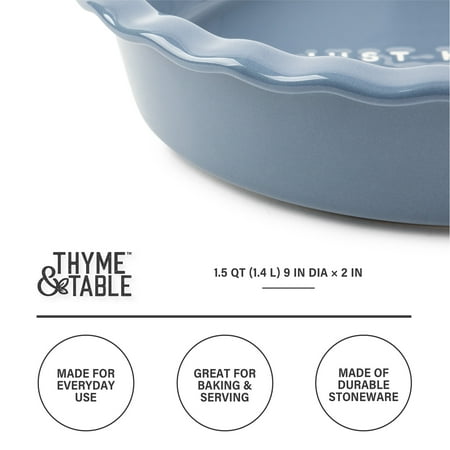 Thyme & Table Stoneware 9 Inch Pie Dish, Blue