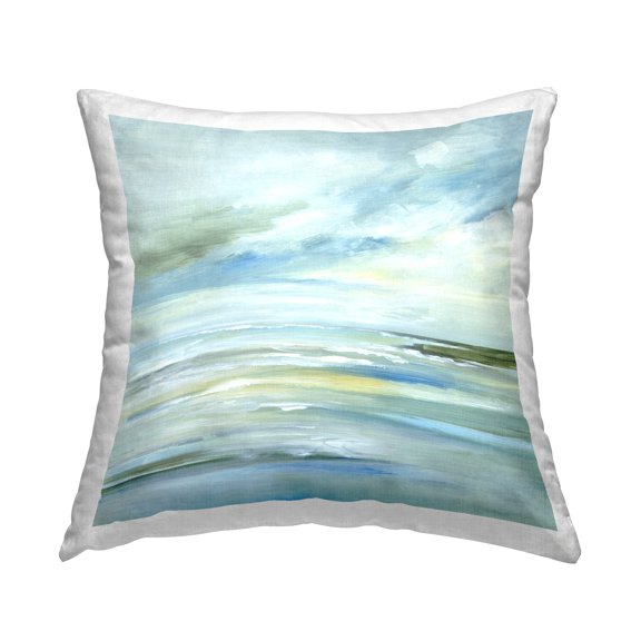 Stupell Industries Cloudy Blue Beach Impression Decorative Printed Throw Pillow Design by Lera.