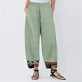 thumbnail image 2 of TAIAOJING Women Wide Leg Pants Loose Casual Fashion Casual Printed Multicolor Cotton Linen Trousers, 2 of 5