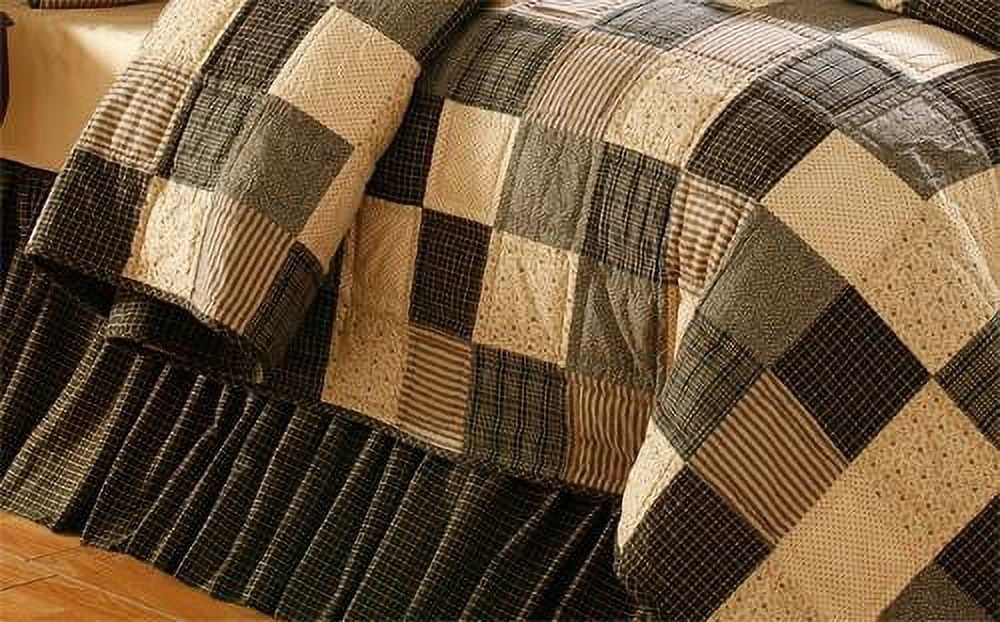 VHC Brands Kettle Grove Bedroom Decor, Queen Bed Skirt, Black, 60x80x16