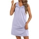 thumbnail image 4 of Vestidos de Verano de Algodón Casual para las Mujeres sin Mangas Mini Vestido de Sol, Cuello Tripulado Tanque Suelto Corto de Playa, 4 of 9