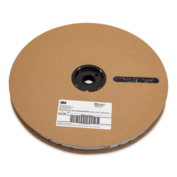 3m Reclosable Fastener, Acrylic Adhesive, 150 ft, 1 in Wd, Black SJ3527N