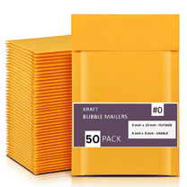 Kraft Bubble Mailers 6x10 Inch 50 Pack, Waterproof Cushioned Bubble Mailers, Padded Envelopes Shipping Bags Packaging for Small Business, Self Seal Bubble Envelopes, 0 Bulk Envelopes