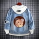 thumbnail image 5 of Chaqueta vaquera con capucha para hombre, chaqueta vaquera con capucha, abrigo con agujeros, Anime Fifures, Kishibe Hayakawa Aki, para Cosplay, 5 of 5