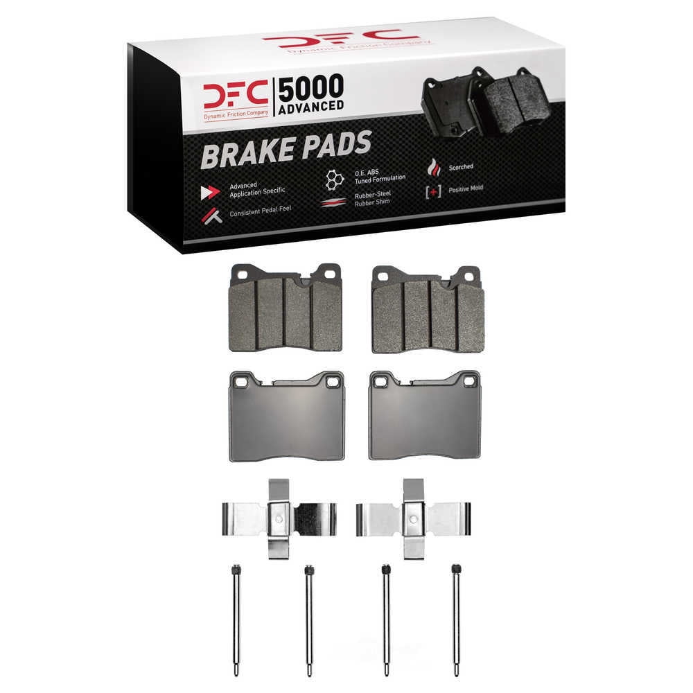 Dynamic Friction Company 1551-0163-01 DFC 5000 Advanced Brake Pads - Low Metallic and Hardware Kit