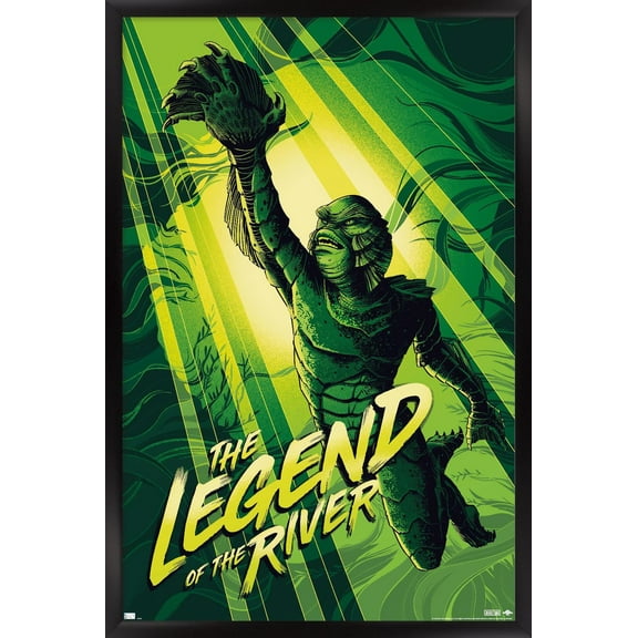 Creature From The Black Lagoon - The Legend Of The River by Cesar Moreno Wall Poster, 22.375" x 34" Framed