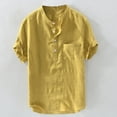 thumbnail image 2 of Dress Shirts Men‘s Summer Cotton Button Short Sleeves Large Blouse Top Occupational &Workwear L Green, 2 of 4