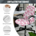 thumbnail image 3 of SCRAWLGOD Cow Print White Pink Comfy Office Chair Cover with Arm Rest Slipcovers Dustproof Desk Chair Slipcover Anti-Slip Universal Swivel Chair Protector, 3 PCS, L, 3 of 7