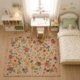 thumbnail image 3 of Rdsfhsp Colorful Floral Velvet Area Rug, Mixed Flower Botanical Pattern Soft Carpet for Bedroom Living Room Dining Room Cottage Home Decor, 3 of 5