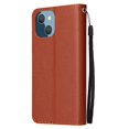 thumbnail image 6 of Compatible for iPhone 14 Plus Wallet Case with Premium PU Leather Card Slots Holder Photograph Slot Cover, Soft Silicone Shockproof Magnetic Clasp Kickstand Wrist Strap Flip Folio Case,Brown, 6 of 6