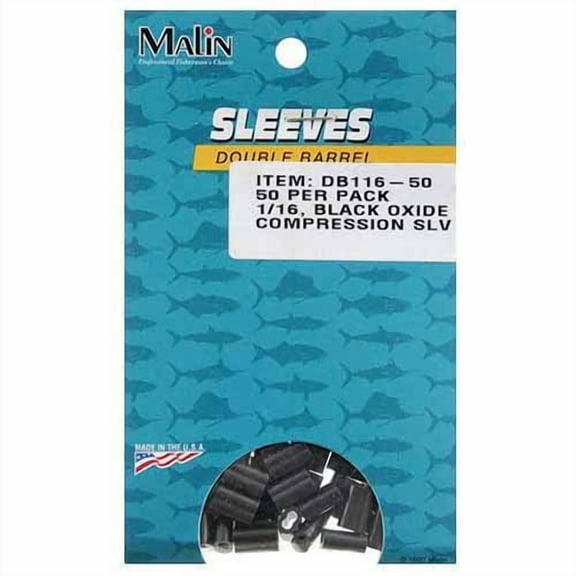 Malin M12DB-50 Double Bl Sleeve-Blk Ox300-480 lb Fishing Wire Leader