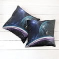 thumbnail image 6 of Ambesonne Space Throw Pillow Cover 2 Pack, Universe with Planets, 24", Blue Purple, 6 of 7