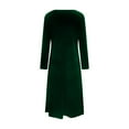 thumbnail image 5 of Cavosen Velvet Dresses for Women Crew Neck Long Sleeve Maxi Evening Gowns with Pocket Cocktail Elegant Dress, 5 of 6