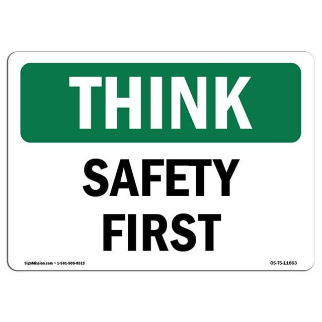 SignMission OS-TS-A-1218-L-11863 Panneau OSHA Think 12 x 18 Po - Sécurité d'Abord