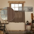 thumbnail image 2 of VHC Brands Prescott Rustic 36"x36" Tier Pair Brown Rod Pocket Cotton Plaid Kitchen Window Curtains, 2 of 5