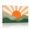 A, variant on XaaKee Retro Horizon Canvas Wall Art Flat Vector Sunburst Rolling Hills Sunset Landscape Art Prints Inner Framed 18*12Inch