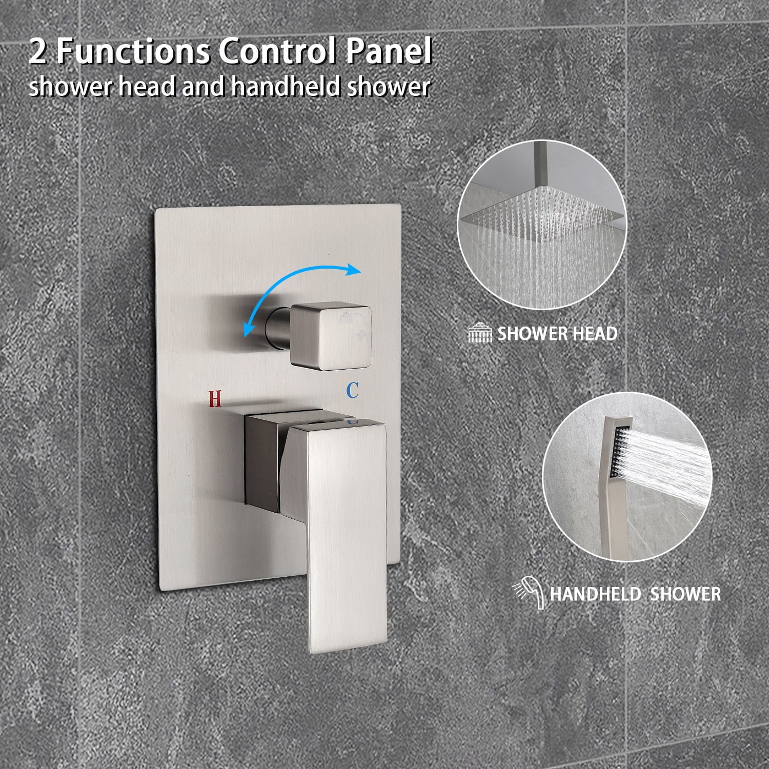 12 Inch Bathroom Luxury Rain Mixer Complete Combo Set Ceiling-Mounted Rainfall Shower Head and Handle System