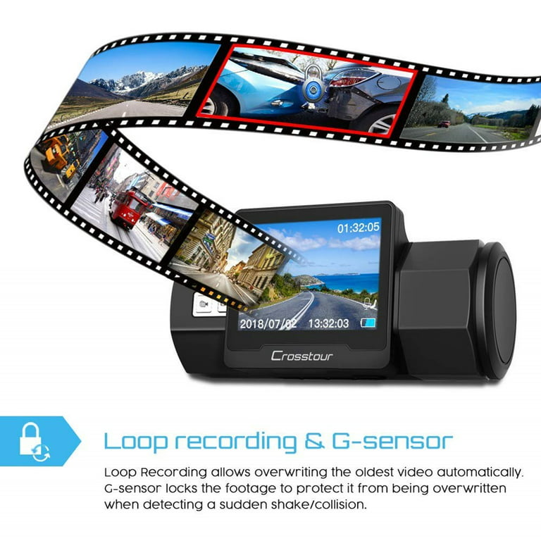 Dash cam Crosstour dashcam Full High Definition 1080P car dashboard dash  camera with night vision 
